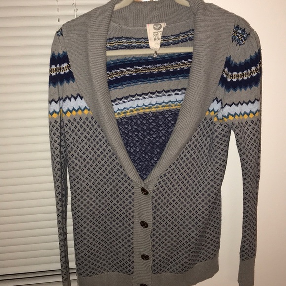 Roxy Sweaters - Roxy grampa one brown button gray, blue cardigan